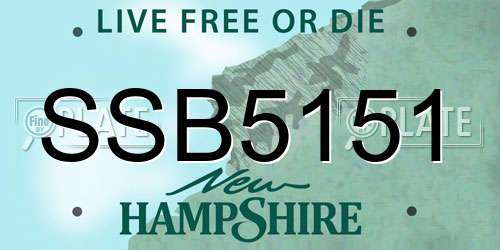 SSB5151 New Hampshire License Plate