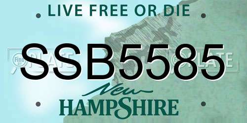 SSB5585 New Hampshire License Plate