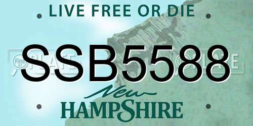 SSB5588 New Hampshire License Plate