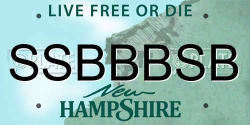 SSBBBSB New Hampshire License Plate