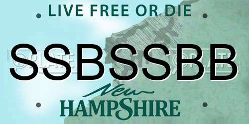 SSBSSBB New Hampshire License Plate
