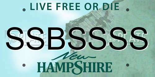 SSBSSSS New Hampshire License Plate
