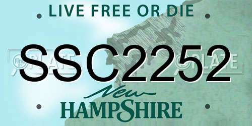 SSC2252 New Hampshire License Plate