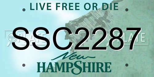 SSC2287 New Hampshire License Plate