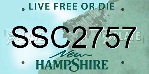 SSC2757 New Hampshire License Plate