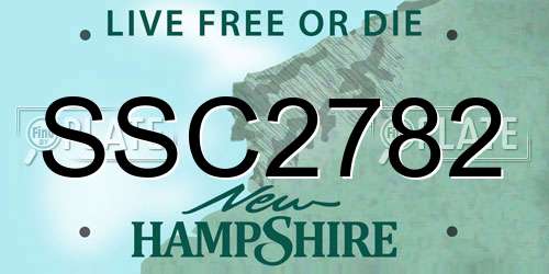 SSC2782 New Hampshire License Plate