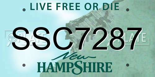 SSC7287 New Hampshire License Plate