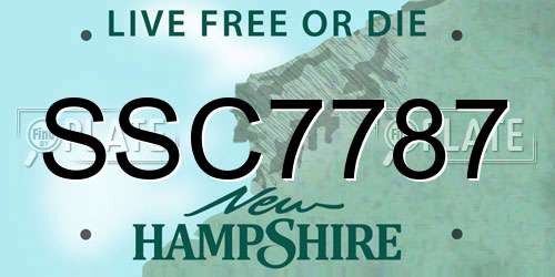 SSC7787 New Hampshire License Plate