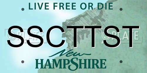 SSCTTST New Hampshire License Plate