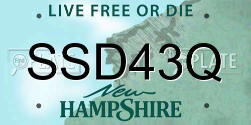 SSD43Q New Hampshire License Plate