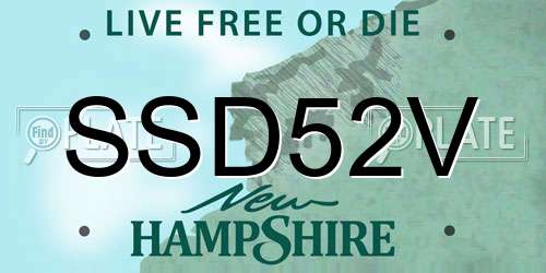 SSD52V New Hampshire License Plate