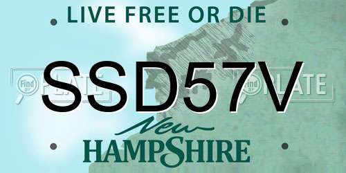 SSD57V New Hampshire License Plate