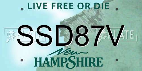 SSD87V New Hampshire License Plate