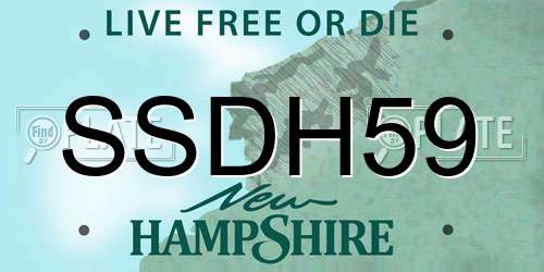 SSDH59 New Hampshire License Plate