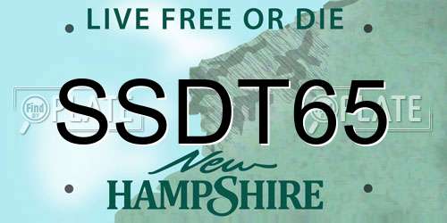 SSDT65 New Hampshire License Plate