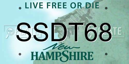 SSDT68 New Hampshire License Plate