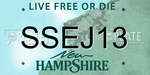 SSEJ13 New Hampshire License Plate