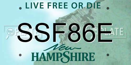 SSF86E New Hampshire License Plate