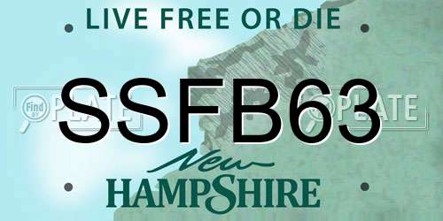 SSFB63 New Hampshire License Plate