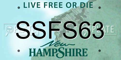 SSFS63 New Hampshire License Plate