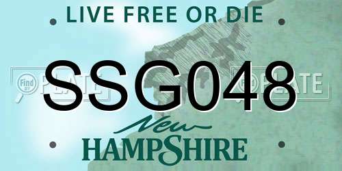 SSG048 New Hampshire License Plate