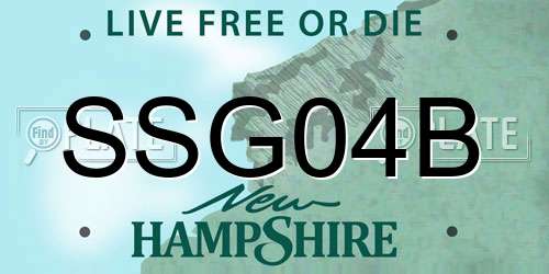 SSG04B New Hampshire License Plate