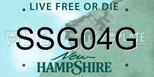 SSG04G New Hampshire License Plate