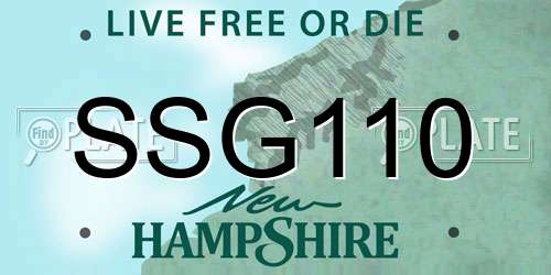 SSG110 New Hampshire License Plate