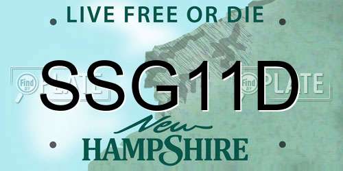 SSG11D New Hampshire License Plate