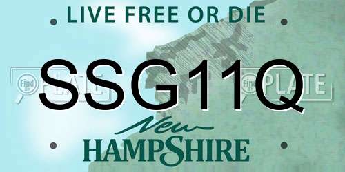 SSG11Q New Hampshire License Plate
