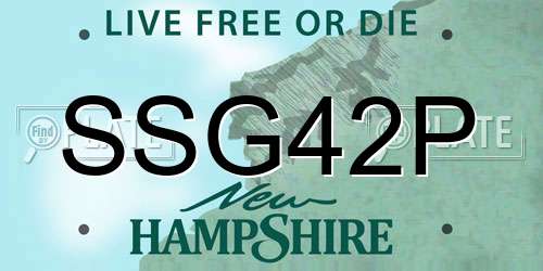 SSG42P New Hampshire License Plate