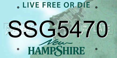 SSG5470 New Hampshire License Plate