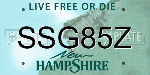 SSG85Z New Hampshire License Plate