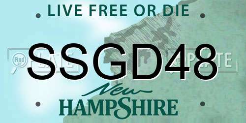 SSGD48 New Hampshire License Plate