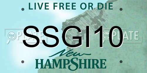 SSGI10 New Hampshire License Plate