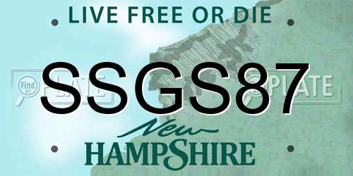 SSGS87 New Hampshire License Plate