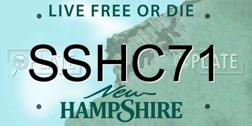 SSHC71 New Hampshire License Plate