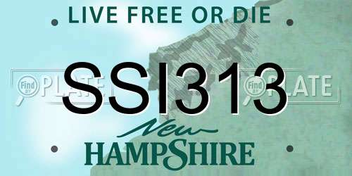 SSI313 New Hampshire License Plate