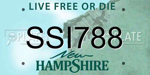 SSI788 New Hampshire License Plate