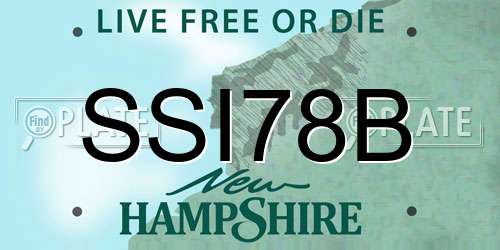 SSI78B New Hampshire License Plate