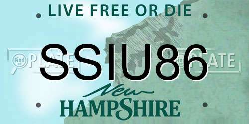 SSIU86 New Hampshire License Plate