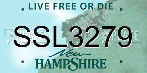 SSL3279 New Hampshire License Plate