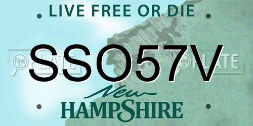 SSO57V New Hampshire License Plate