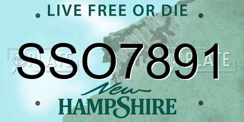 SSO7891 New Hampshire License Plate
