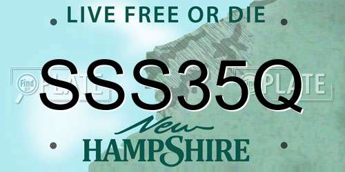 SSS35Q New Hampshire License Plate