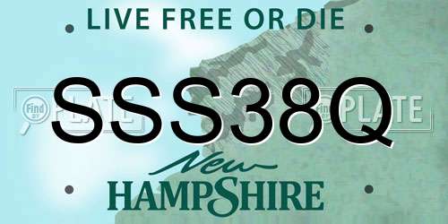 SSS38Q New Hampshire License Plate