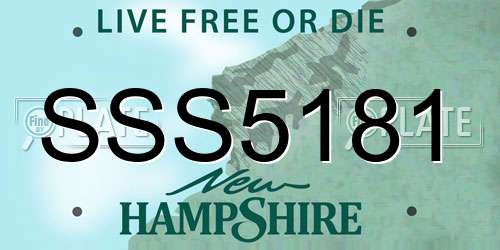 SSS5181 New Hampshire License Plate