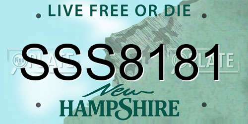 SSS8181 New Hampshire License Plate