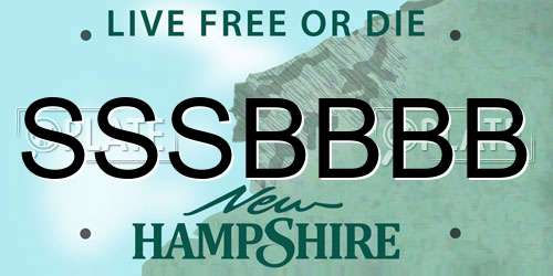 SSSBBBB New Hampshire License Plate