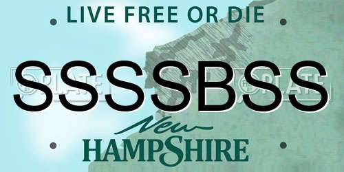 SSSSBSS New Hampshire License Plate
